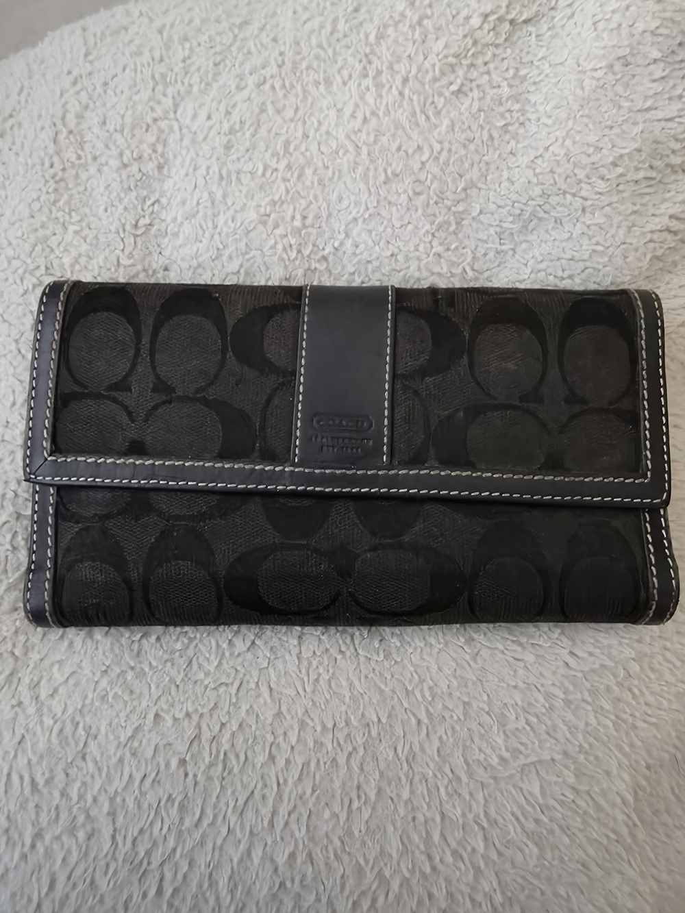 Coach Black Signature Continental Wallet